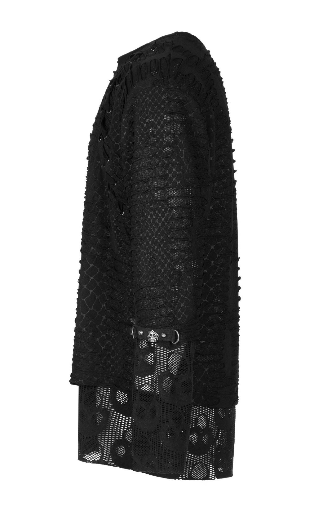 Stylish Gothic Black Lace Skull Long Sleeves Top