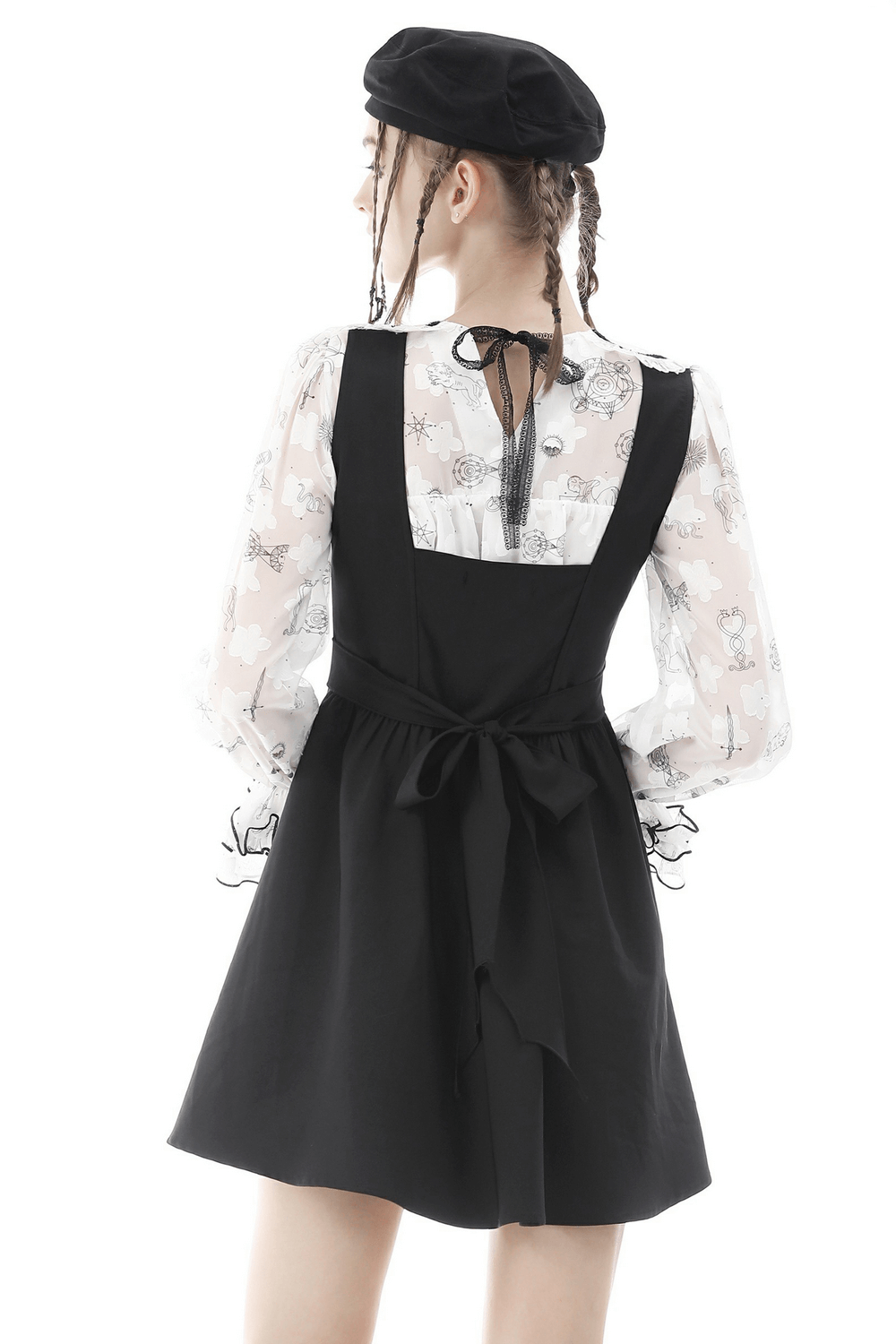 Stylish Gothic Heart-Cut Lace Mini Dress for Women