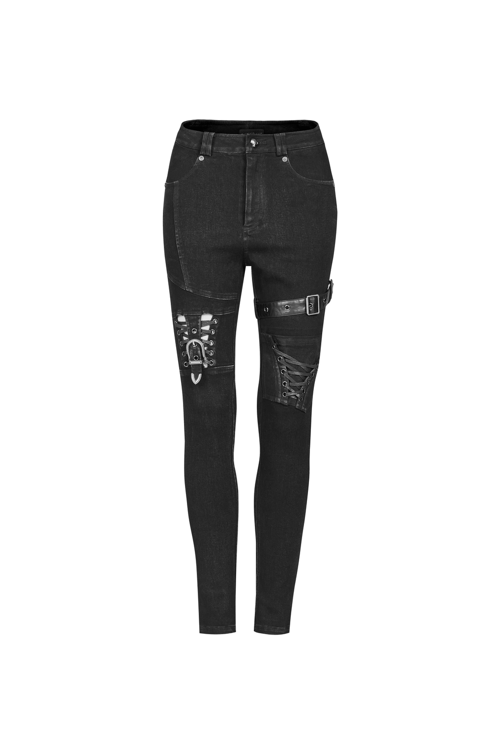 Stylish Gothic Lace-Up Side Detail Skinny Jeans