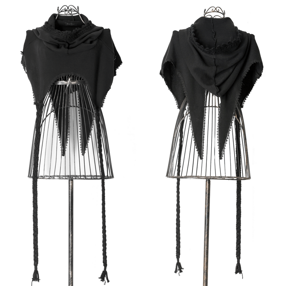Stylish Gothic Wool Hooded Wrap Cape for Women