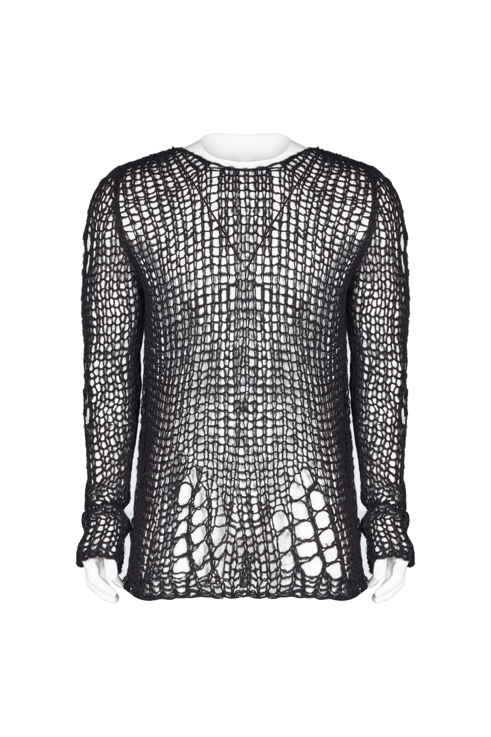 Stylish knit mesh pullover with a chic design, perfect for a trendy and breathable look.