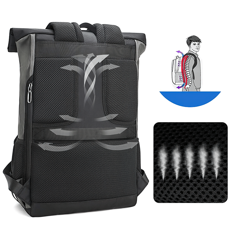 Stylish large capacity laptop backpack with ergonomic design and breathable mesh for ultimate comfort