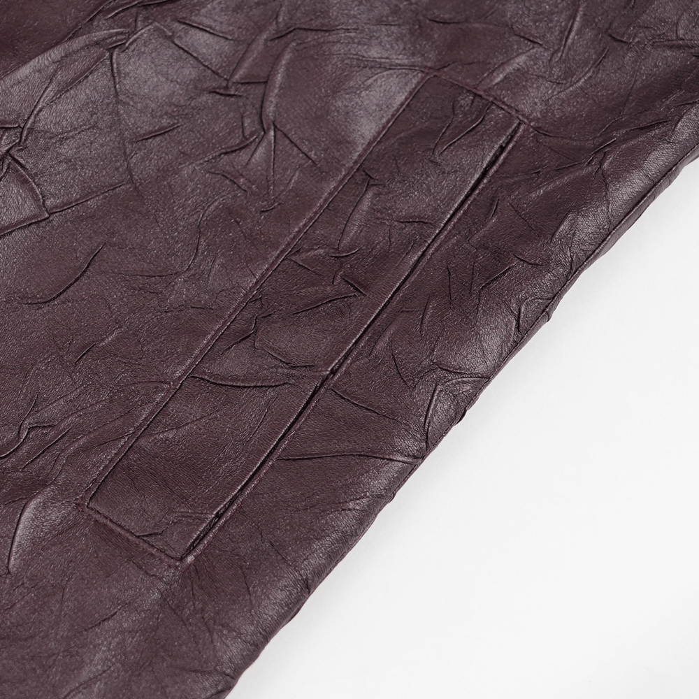 Close-up of stylish fabric texture featuring the Stylish Longline Punk and Steampunk Buckle Coat.