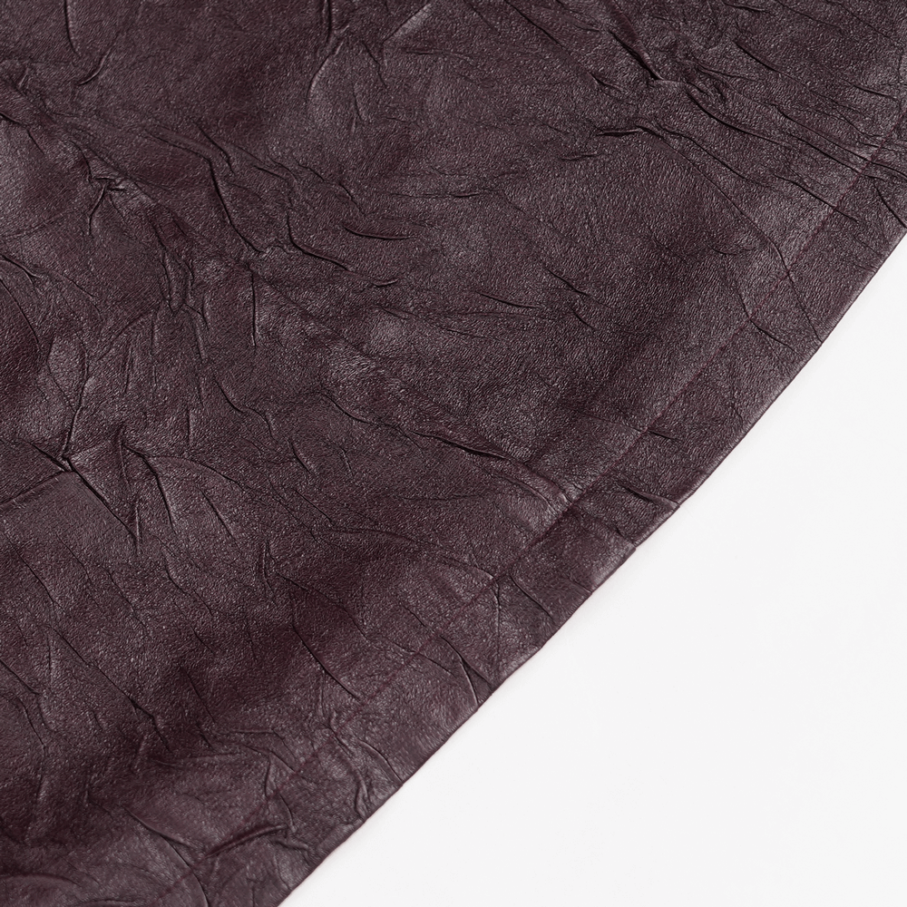 Stylish Longline Punk and Steampunk Buckle Coat textured material close-up