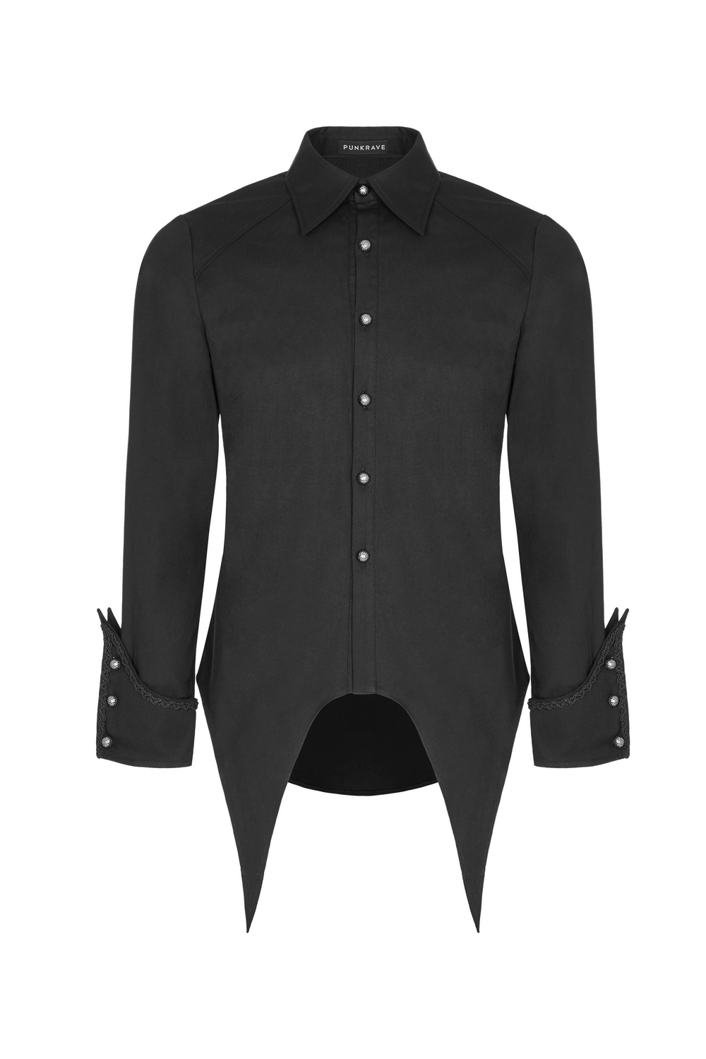 Stylish Male Gothic Shirt with Metal Buckle Cuffs - HARD'N'HEAVY