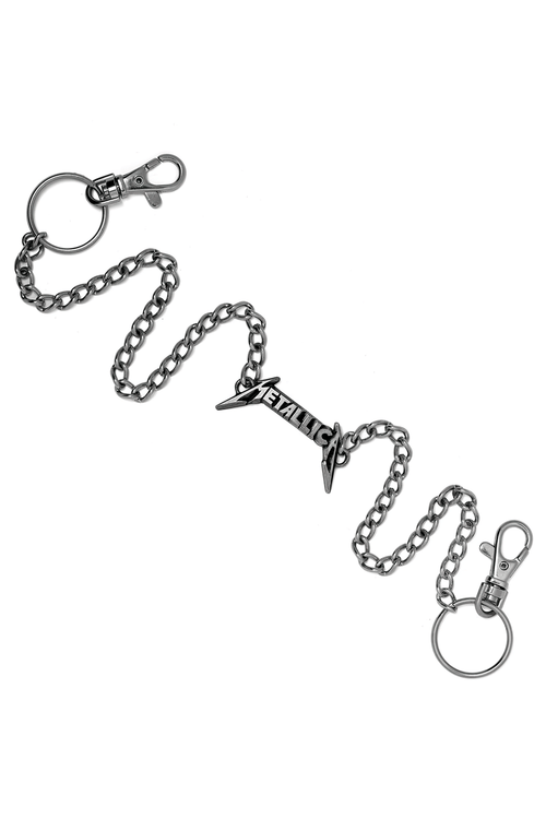 Stylish Metallica Logo Pewter Wallet Chain and Keys