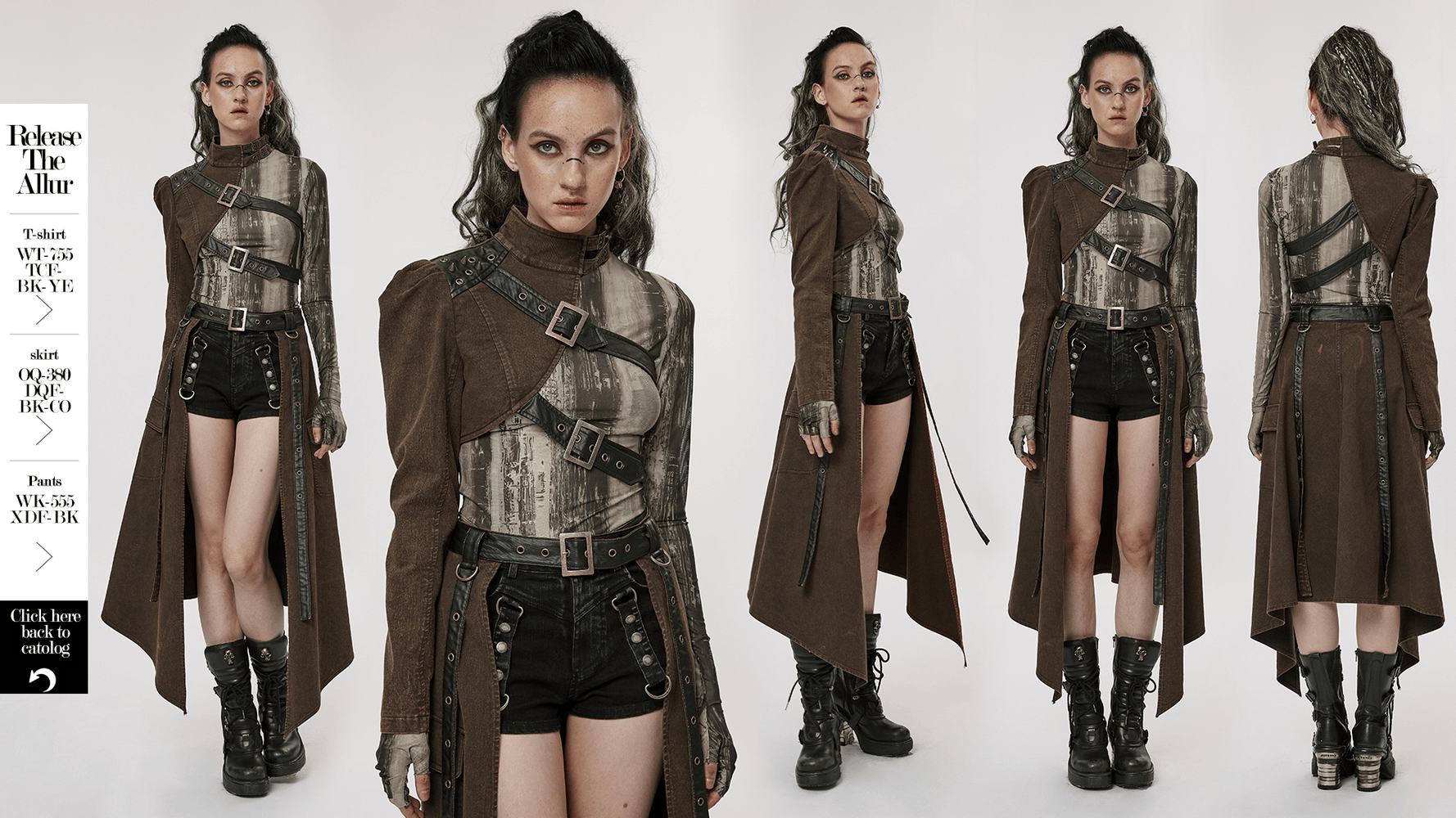 Stylish asymmetrical jacket featuring faux leather, edgy design, and bold accents for a punk rock aesthetic.