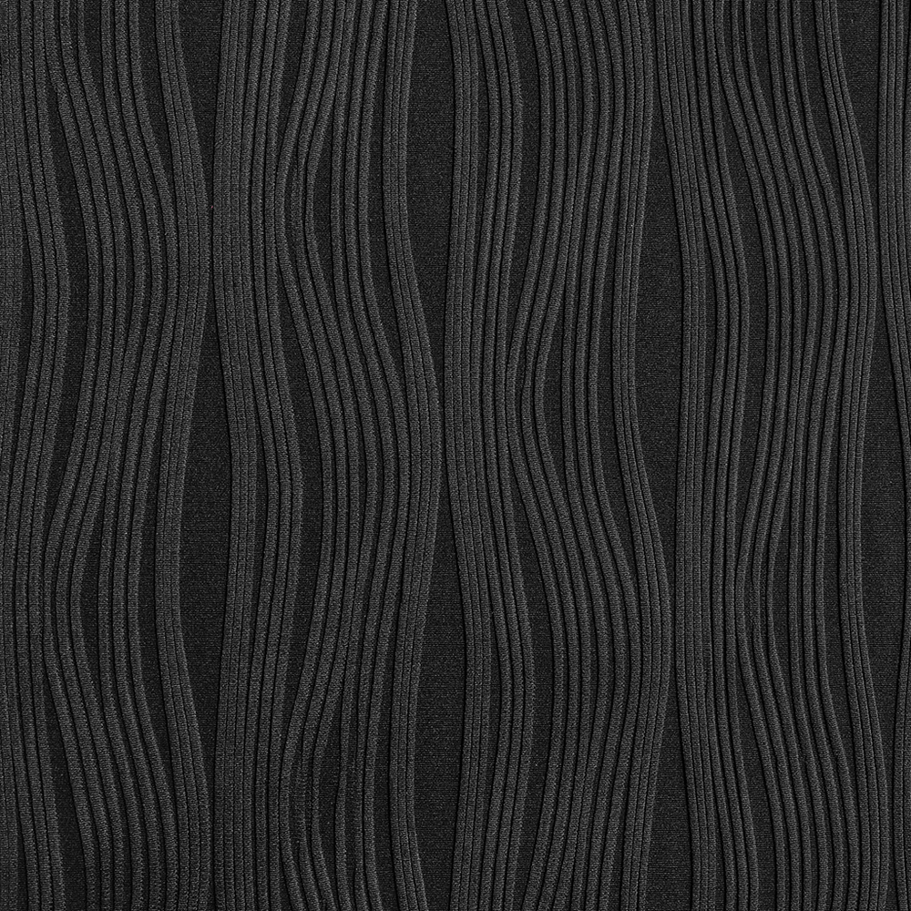 Stylish black fabric with wavy texture, perfect for edgy punk fashion designs and modern apparel.