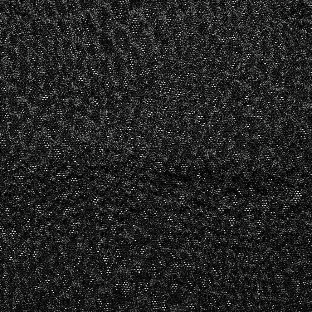 Close-up of stylish black spiderweb mesh fabric with a textured design, perfect for punk fashion and edgy outfits.