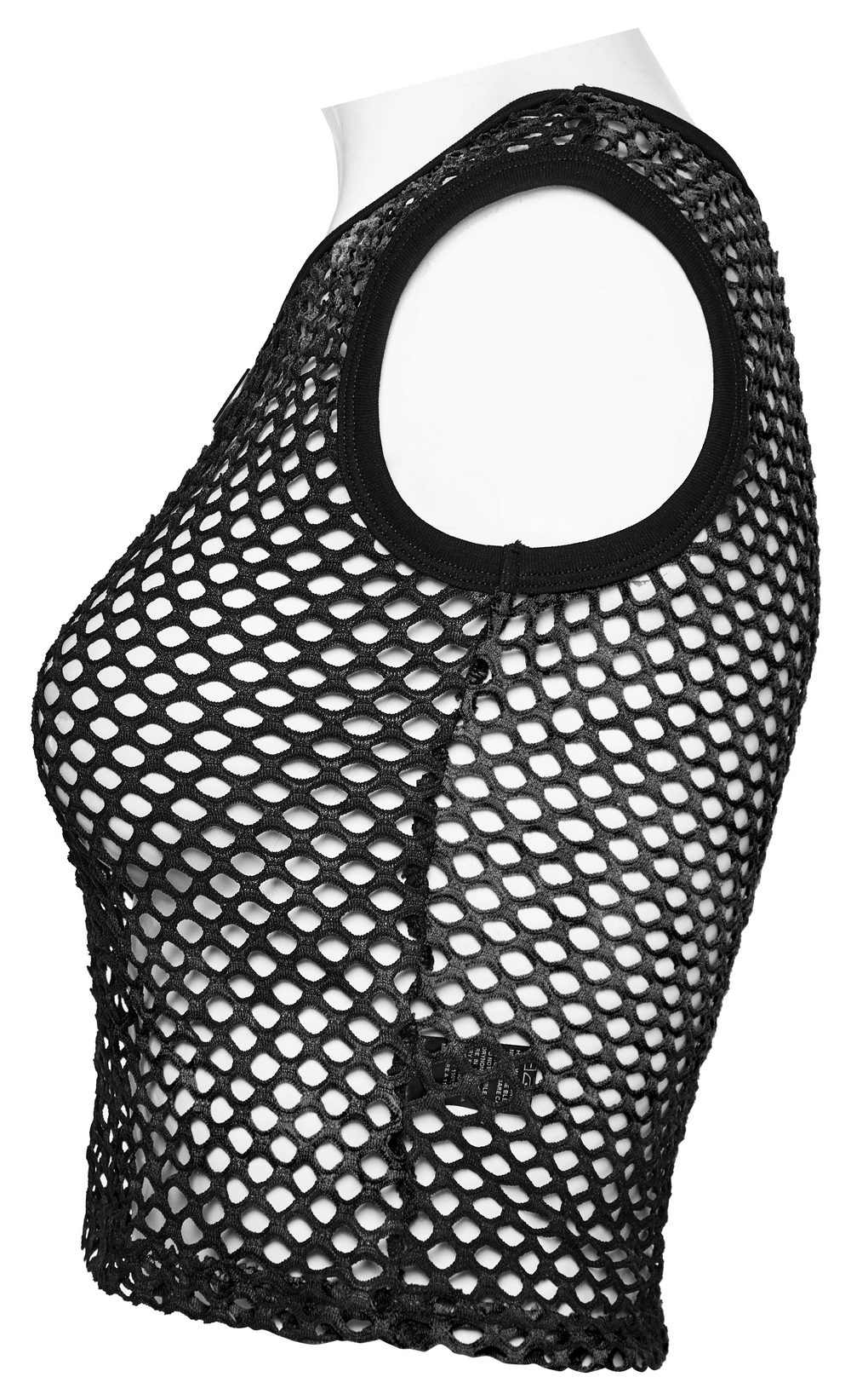 Stylish Punk Female Black Fishnet Crop Tank Top