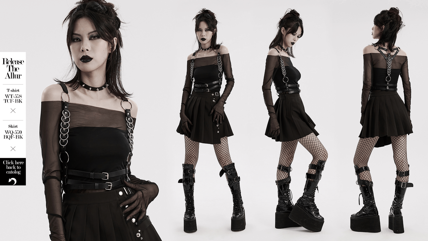 Stylish Punk Harness with Metal Rings and Adjustable Straps