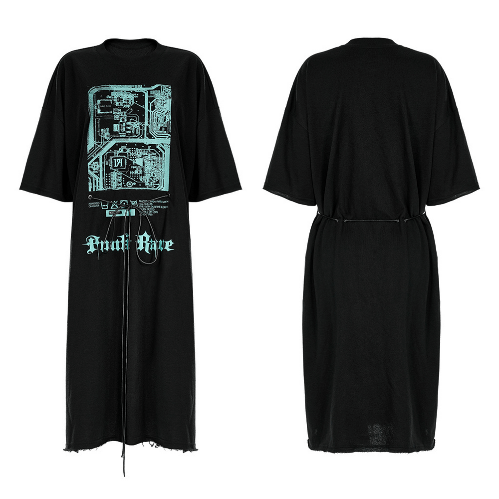 Stylish Punk Rave Nayomi Cyber Long Printed Dress