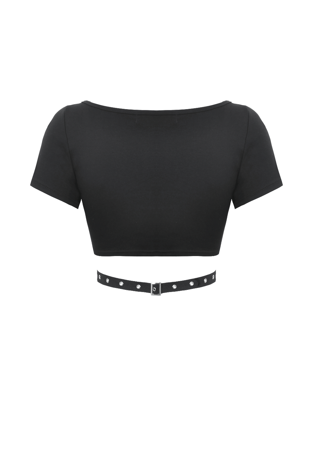 Stylish Punk Women's Crop Top with Metal Accents