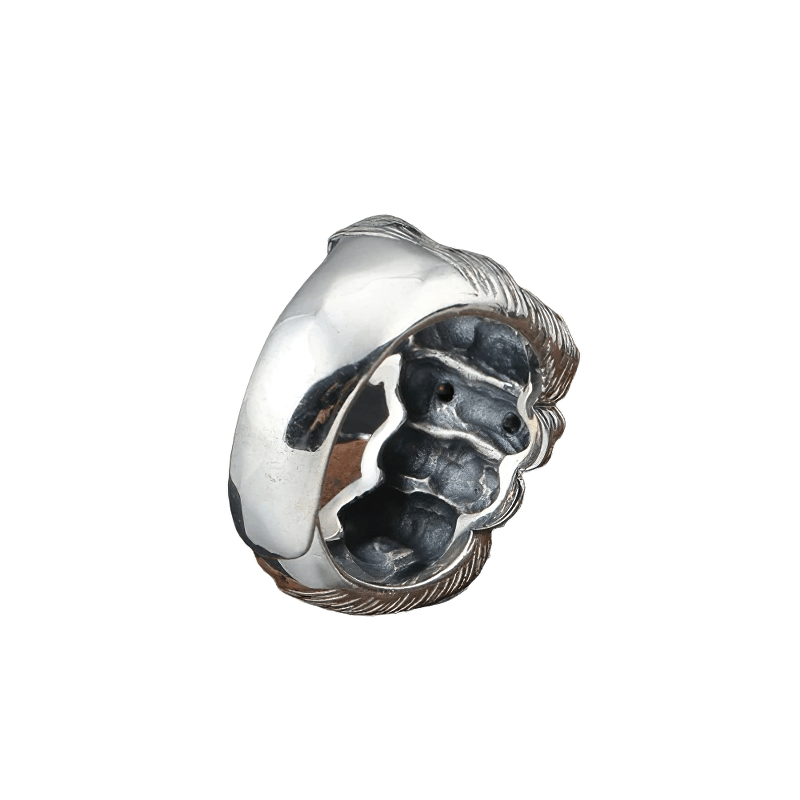 Unisex sterling silver fist-shaped ring, stylish casual accessory for men and women, trendy alternative jewelry.