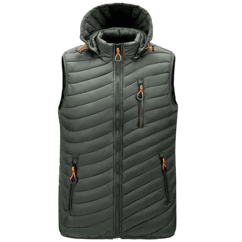 CLEARANCE / Stylish Sports Warmed Men's Vest with Hood and Zippered Pockets - SF1516 - HARD'N'HEAVY