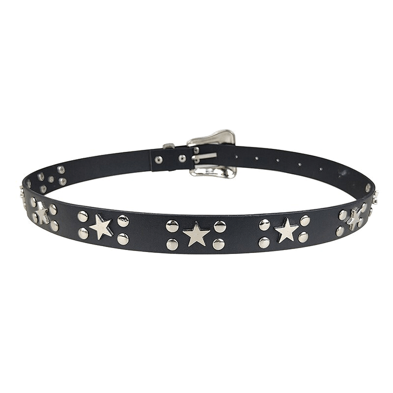 Stylish Star Rivets Belt with Carved Buckle / Unisex All-Match Belts - HARD'N'HEAVY
