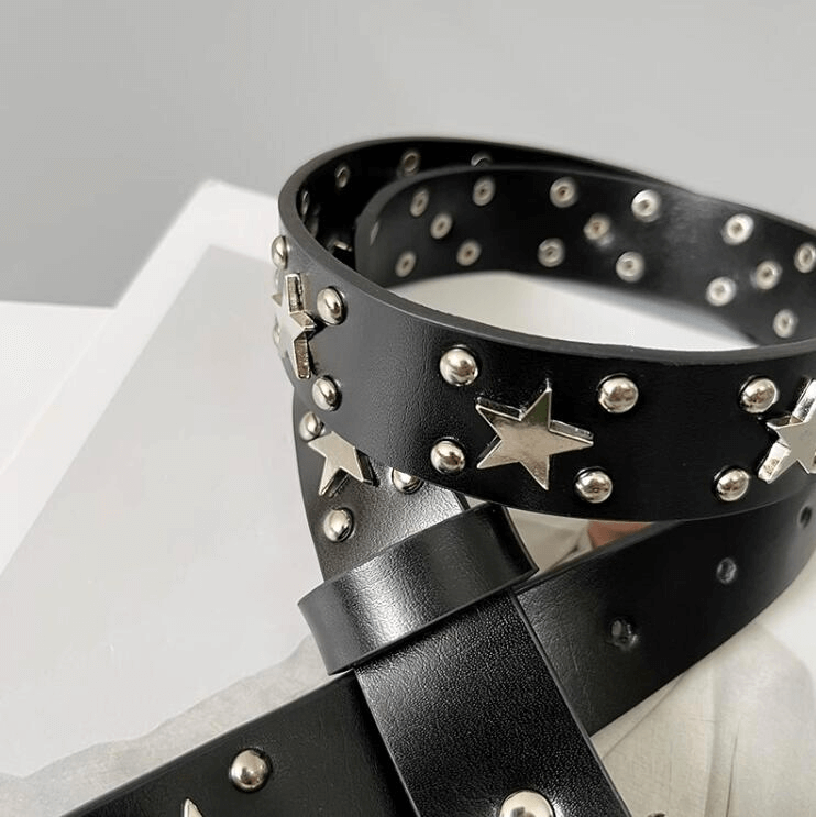 Stylish Star Rivets Belt with Carved Buckle / Unisex All-Match Belts - HARD'N'HEAVY