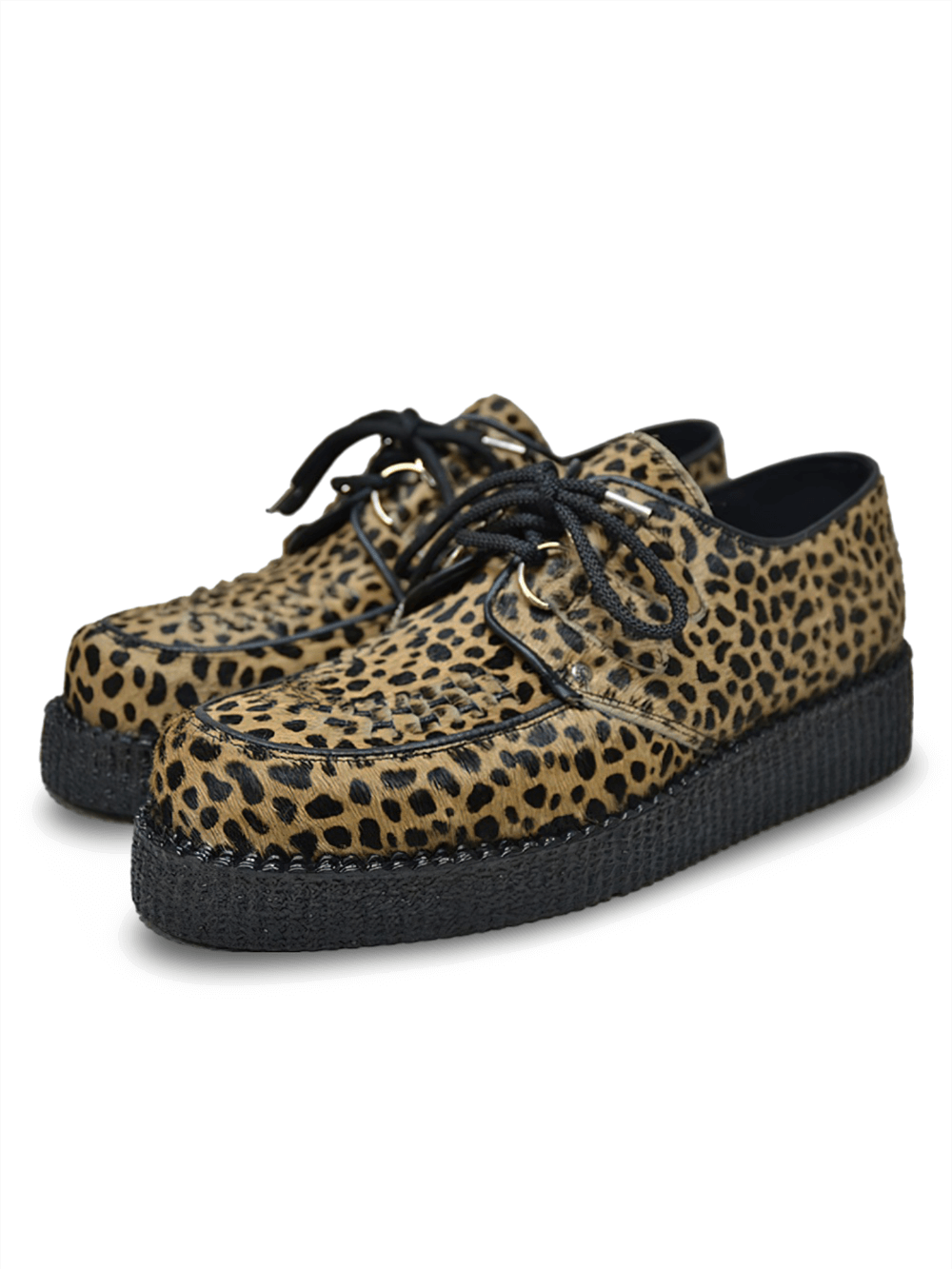 Stylish Unisex Leopard Print Creepers with Lace-Up