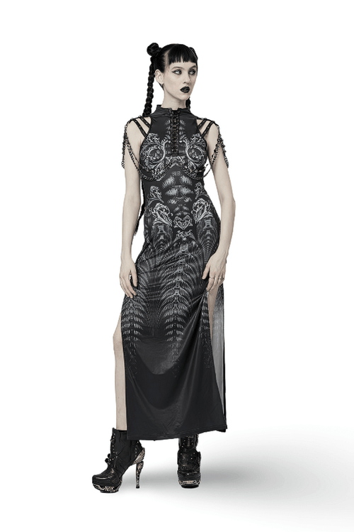Vestido estampado de ciencia ficción futurista para mujer con estilo