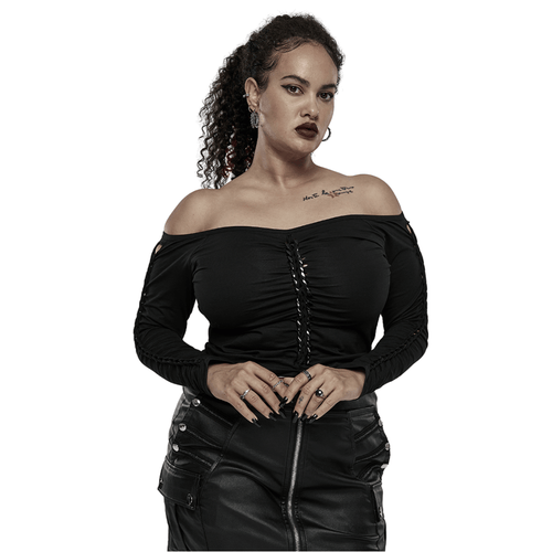 Stylish Women's Knit Crop Top with Chain Details