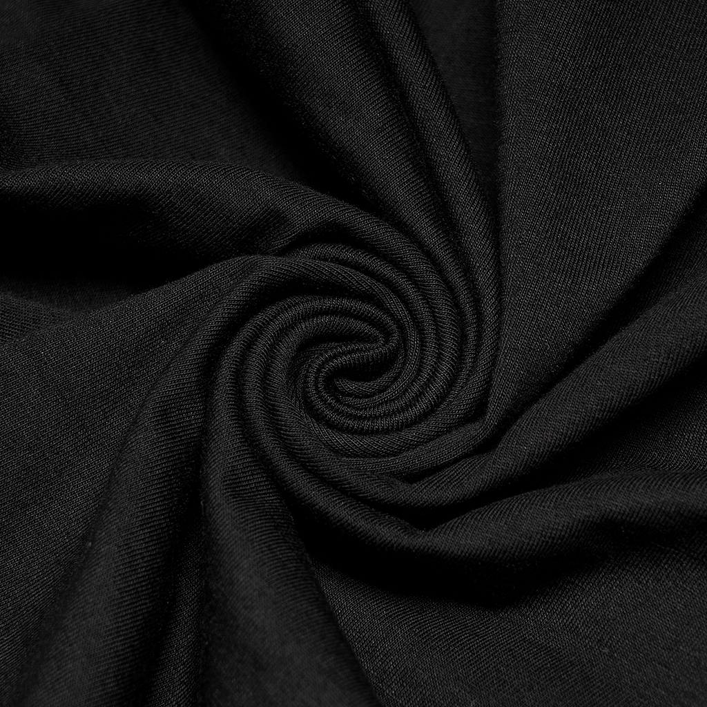 Close-up of soft black stretch fabric, perfect for stylish women's knit tops.