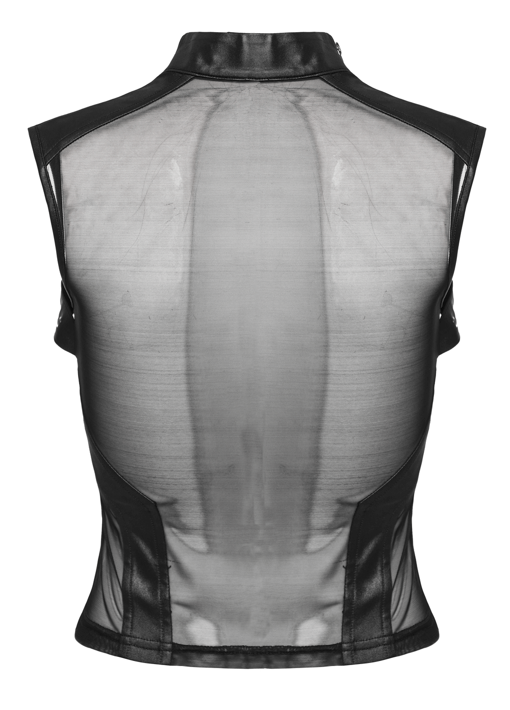 Sultry Mesh and Knit Peek Top With Eyelet Detailing