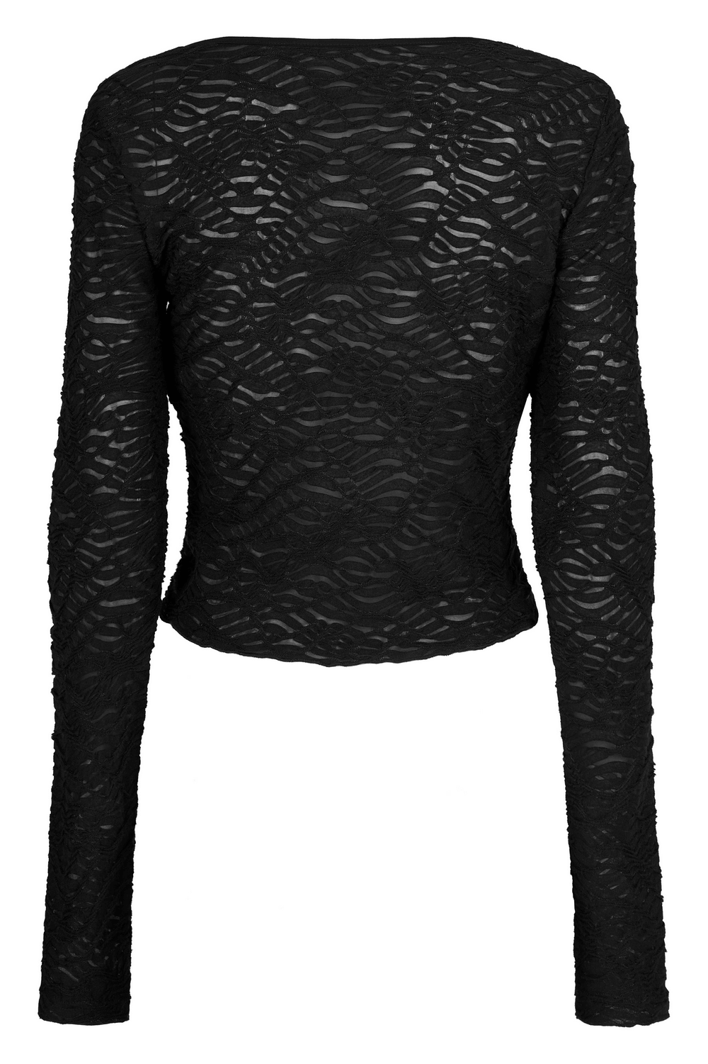 Textured Drawstring Sexy Long-Sleeves Two-Wear Top - HARD'N'HEAVY