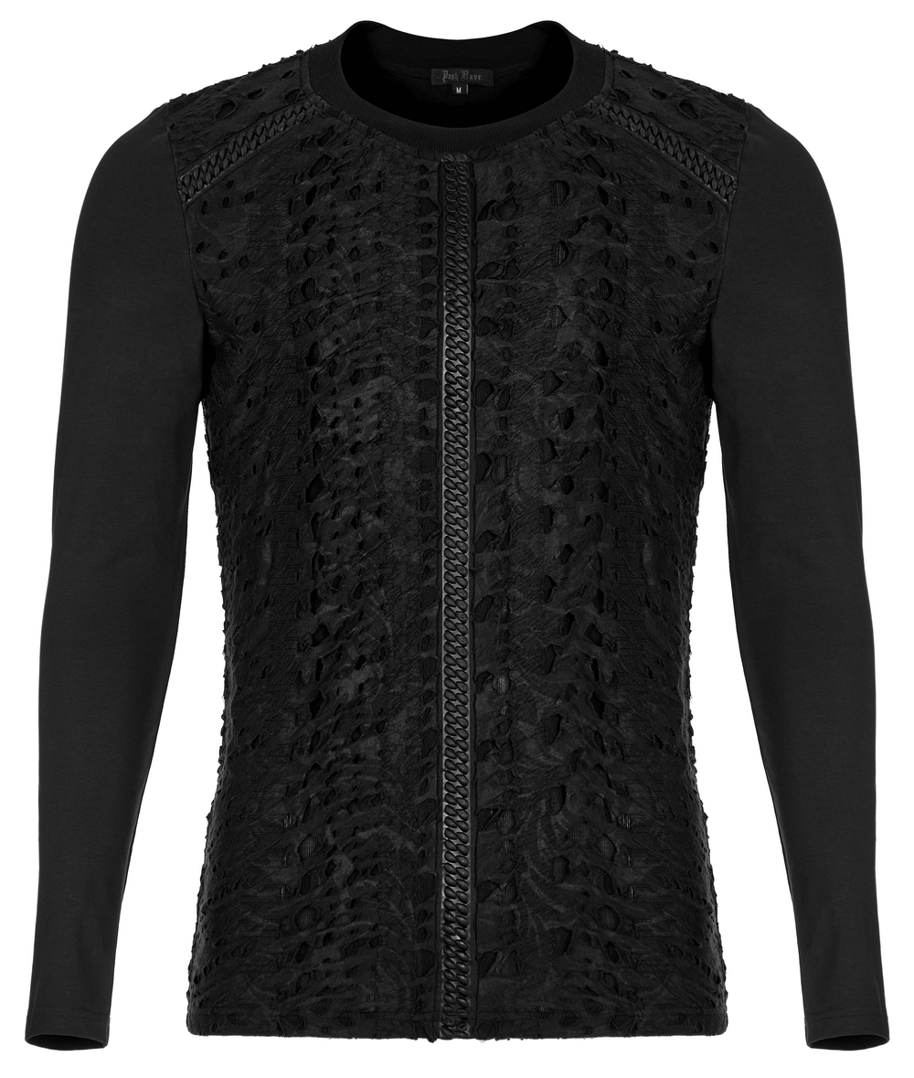 Textured Webbed Gothic Long Sleeves Knit Top - HARD'N'HEAVY