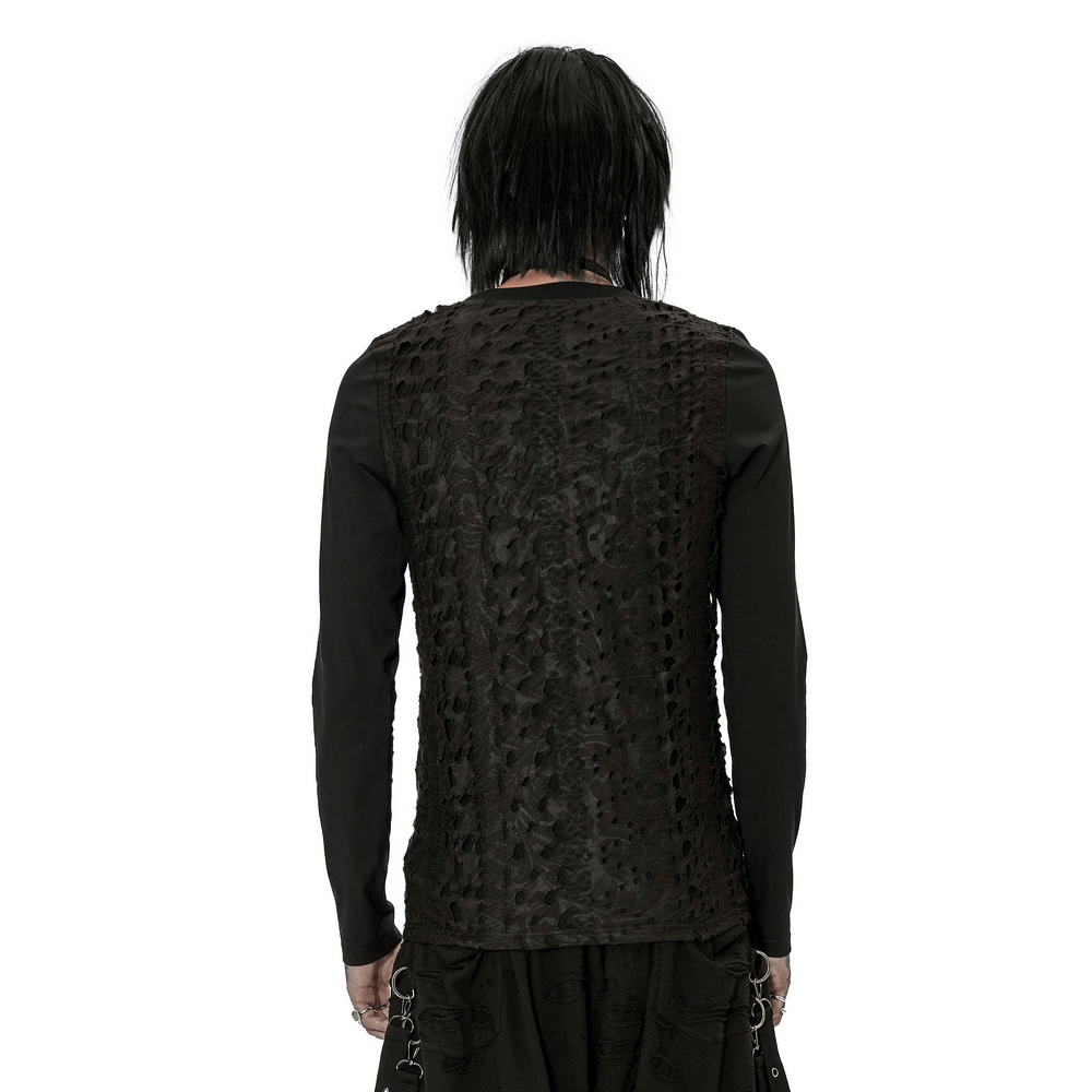 Textured Webbed Gothic Long Sleeves Knit Top - HARD'N'HEAVY