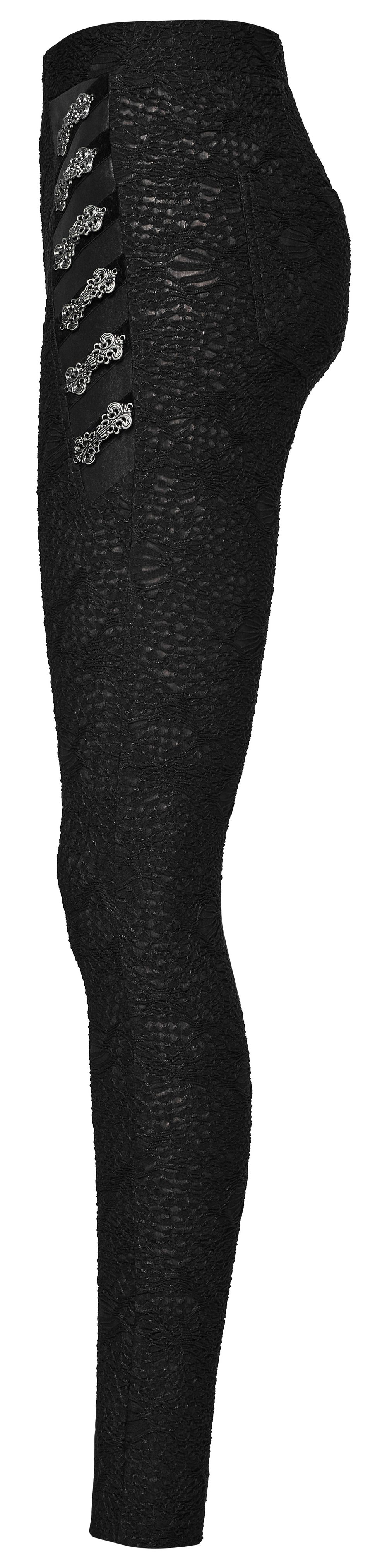 Tight Elegant Gothic Black Lace Skull Leggings