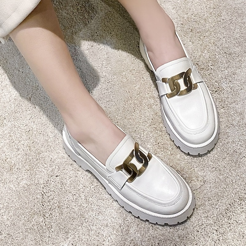 Trend Thick-soled Loafers Women / Leather Casual Shoes for Girls - HARD'N'HEAVY