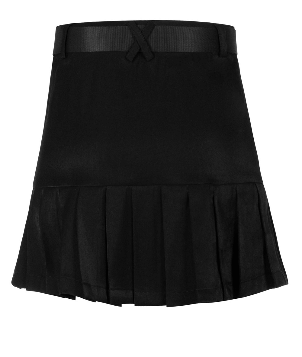 Trendy Gothic Buckle Mini Skirt with pleated design and adjustable belt, perfect for bold streetwear outfits.