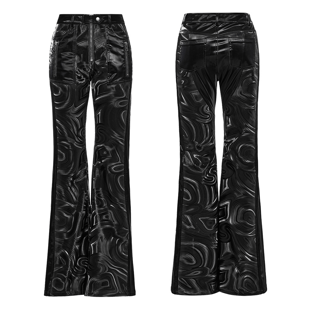 Trendy Swirl-Print Bell-Bottoms for Edgy Style