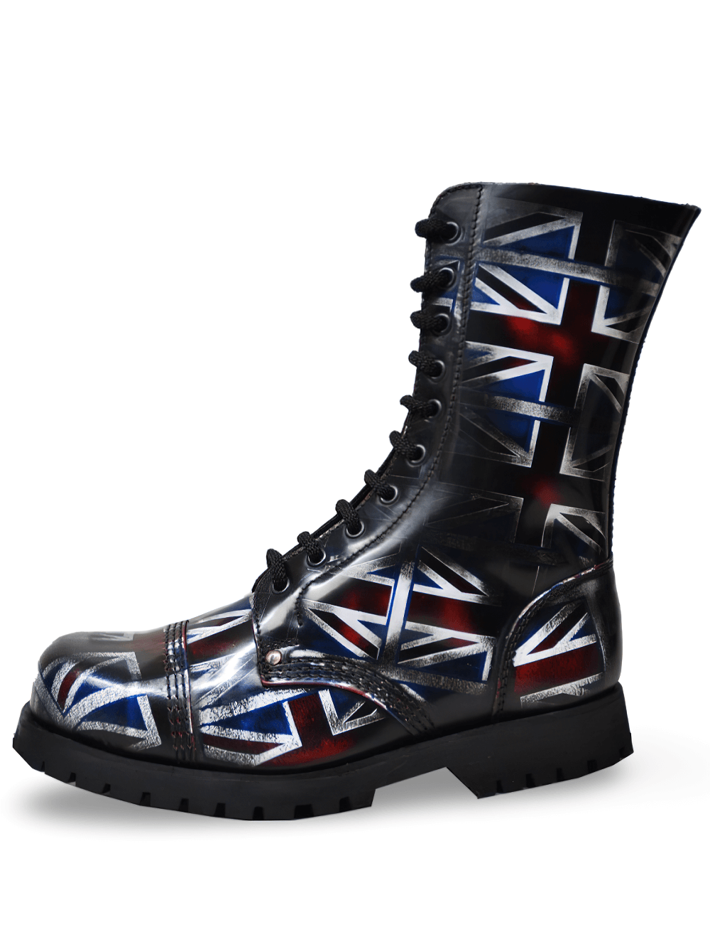 Union Jack 10-Eyelet Ranger Boots with Steel Toe