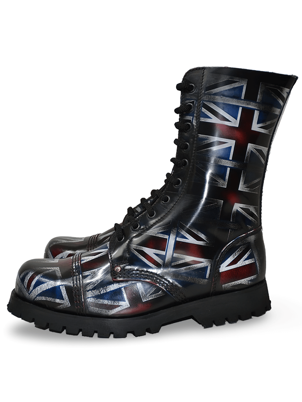 Union Jack 10-Eyelet Ranger Boots with Steel Toe