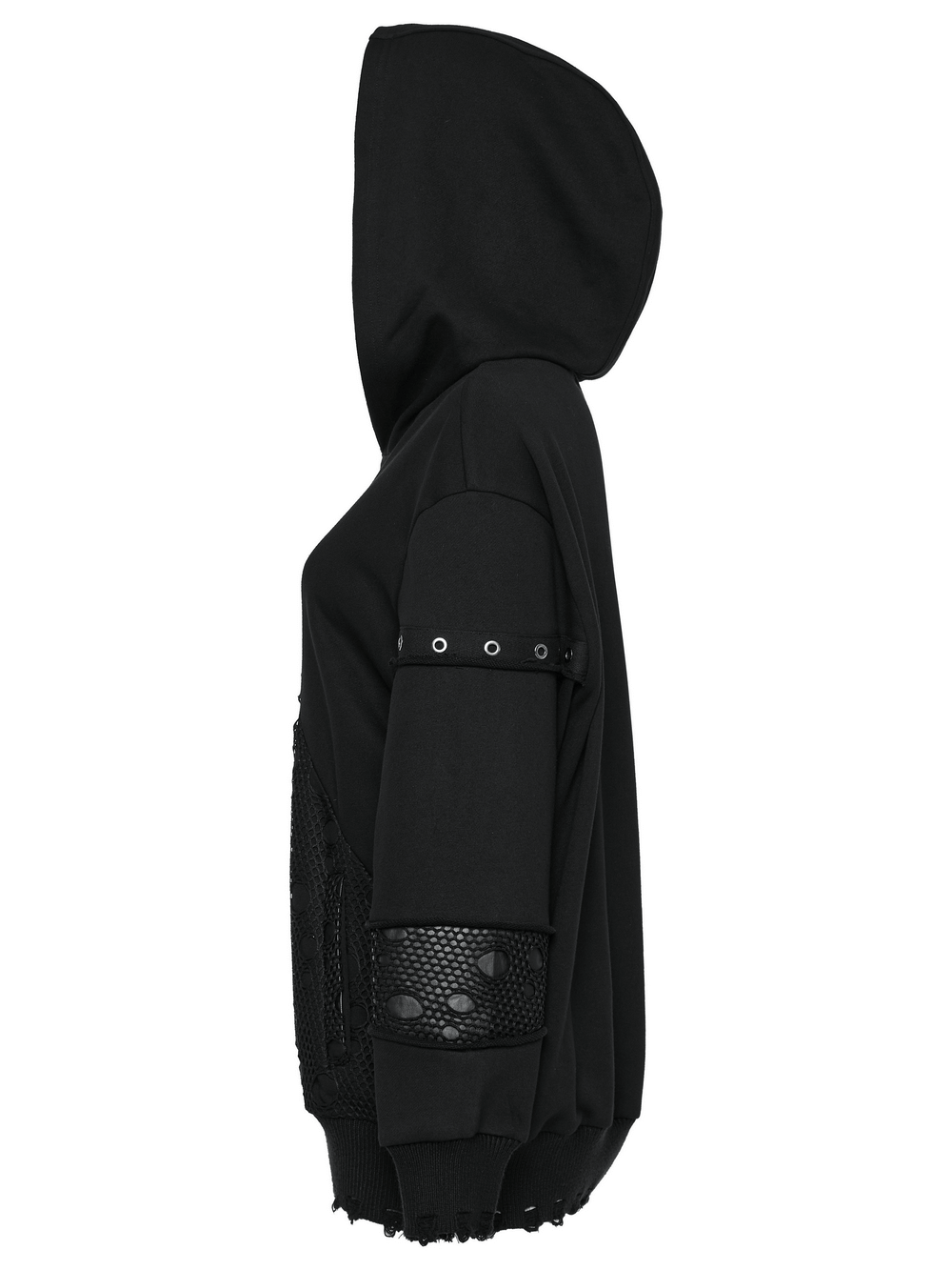 Unique Gothic Simple Hoodie with Cross Print And Coffin Buckle - HARD'N'HEAVY