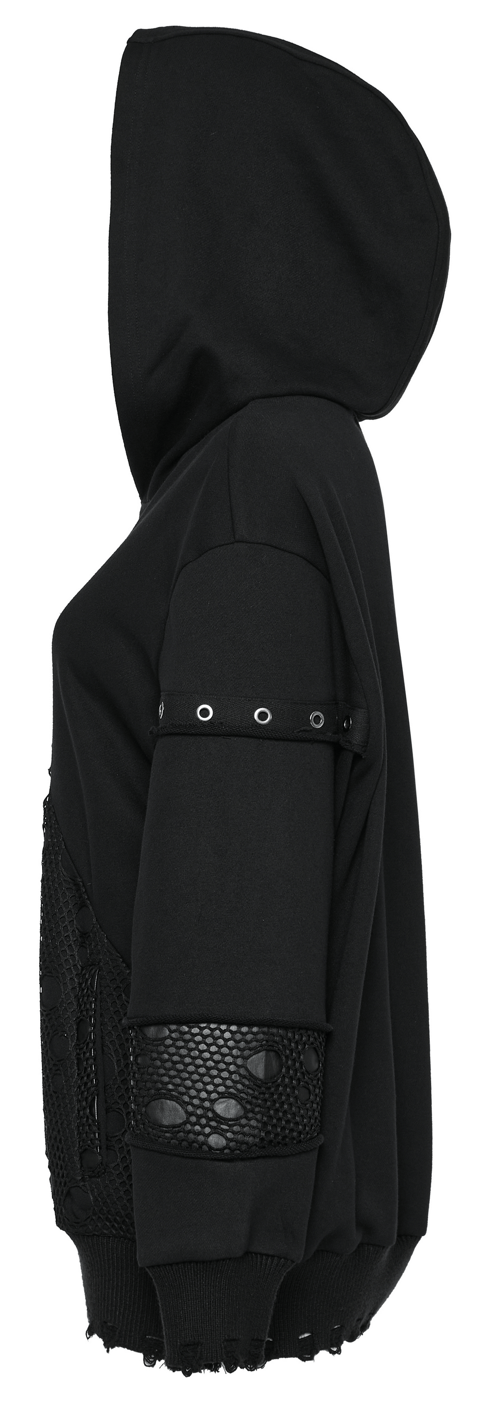 Unique Gothic Simple Hoodie with Cross Print And Coffin Buckle - HARD'N'HEAVY