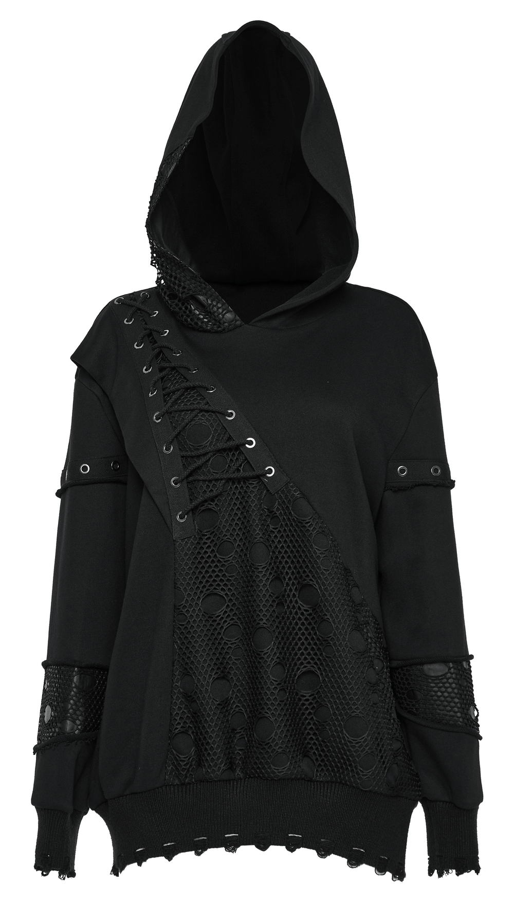 Unique Gothic Simple Hoodie with Cross Print And Coffin Buckle - HARD'N'HEAVY