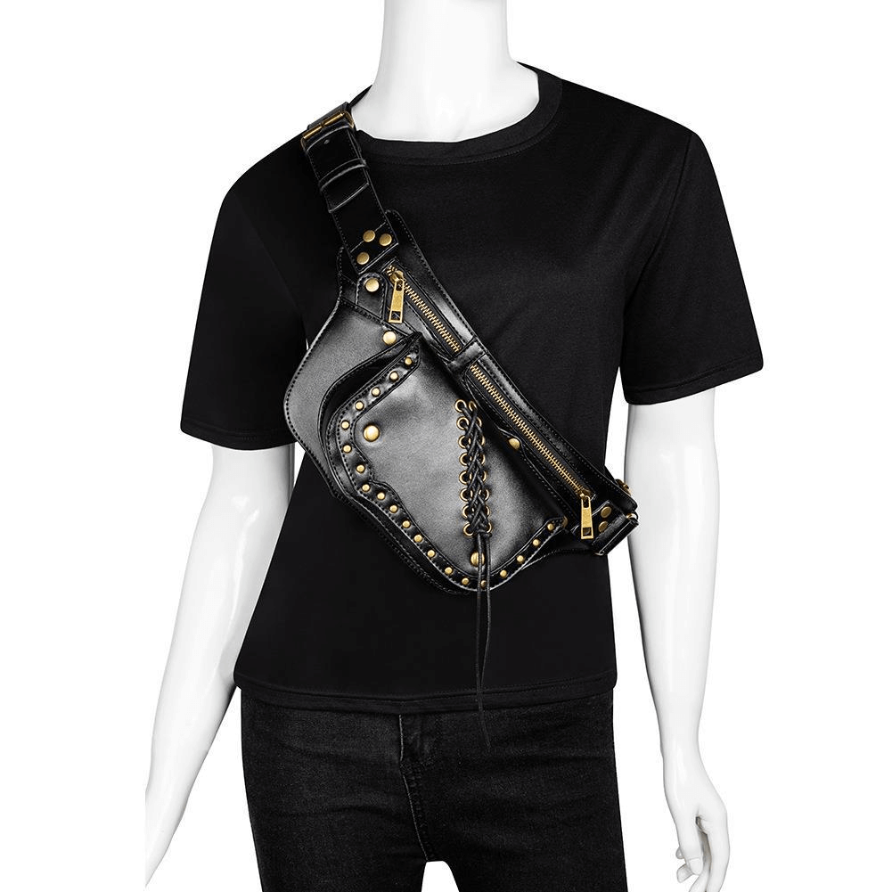 Unique Style Convertible Belt Bag / Goth Crossbody Bag with Adjustable Strap - HARD'N'HEAVY