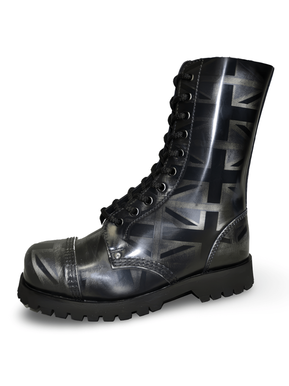 Unisex Black Lace-Up Boots with Platform Sole
