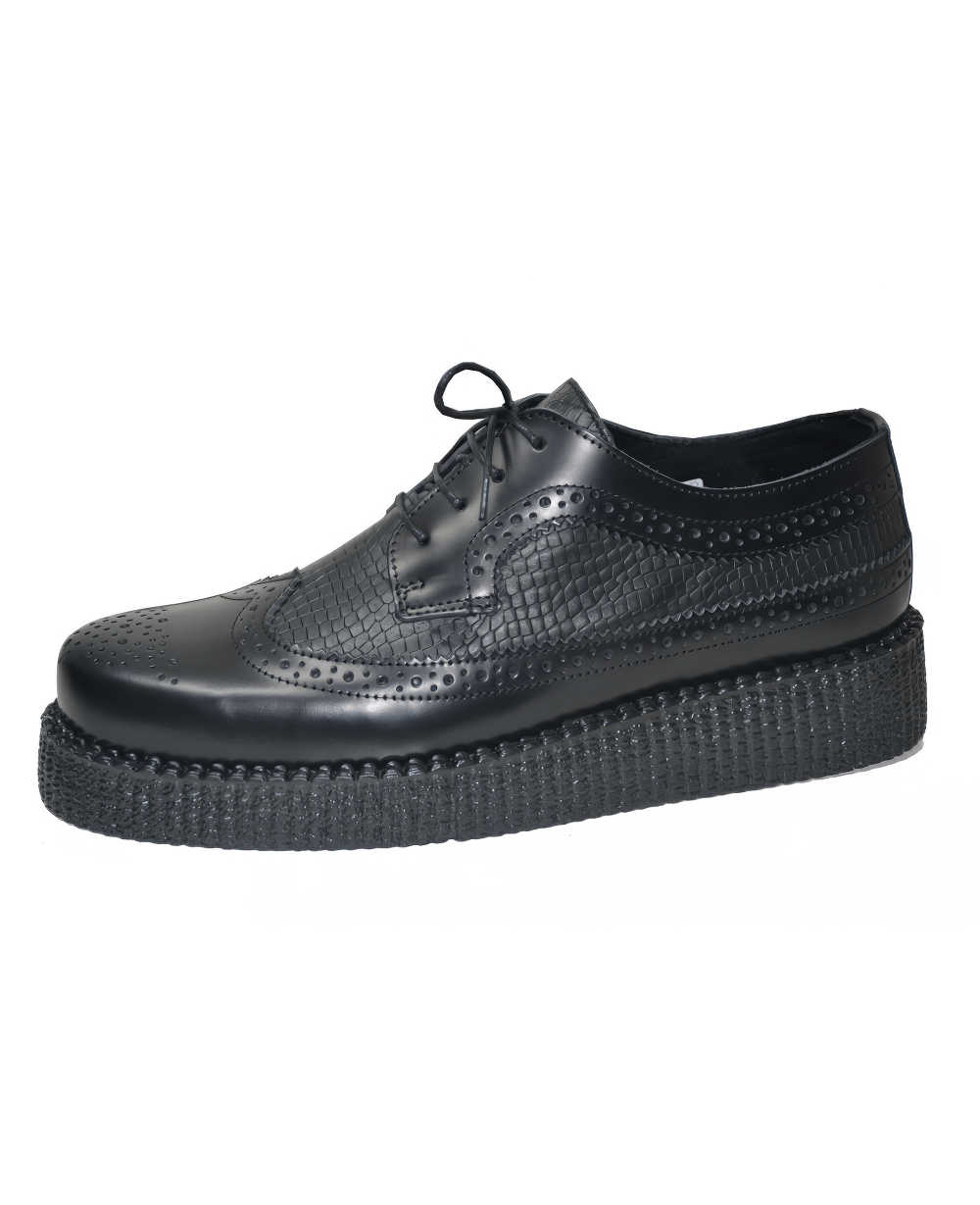 Unisex Black Lace-Up Leather Derby Shoes with Rubber Sole