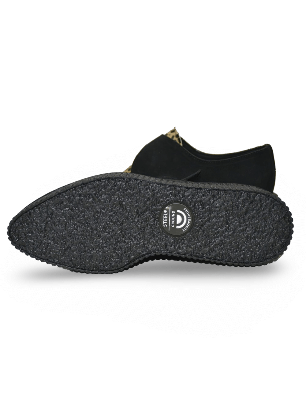 Unisex-Creeper-Schuhe zum Schnüren in Schwarz und Leopardenmuster