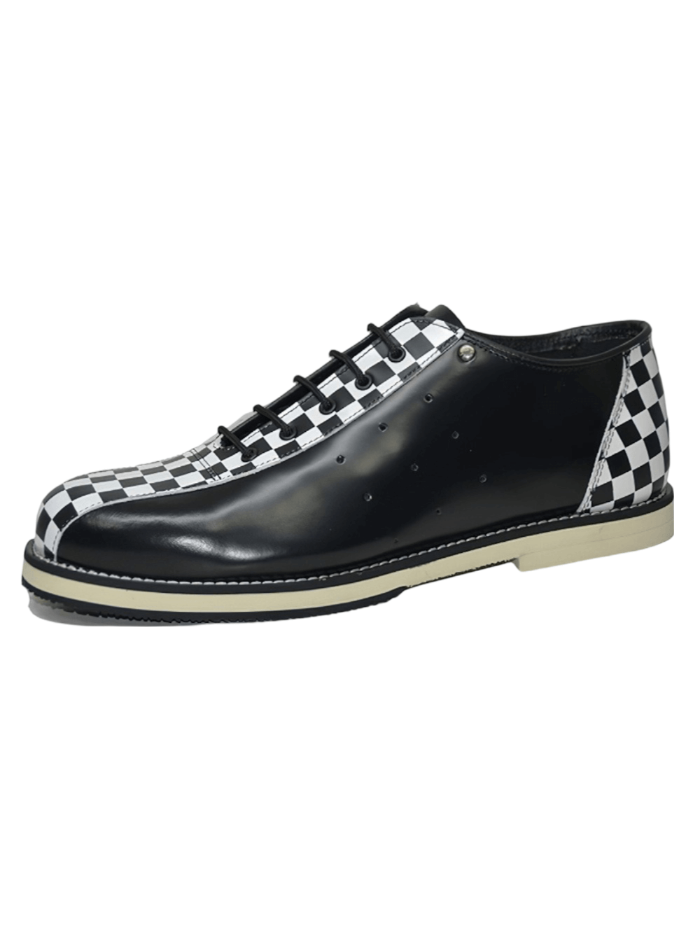 Unisex Lace-Up Bowling Shoes in Black and White