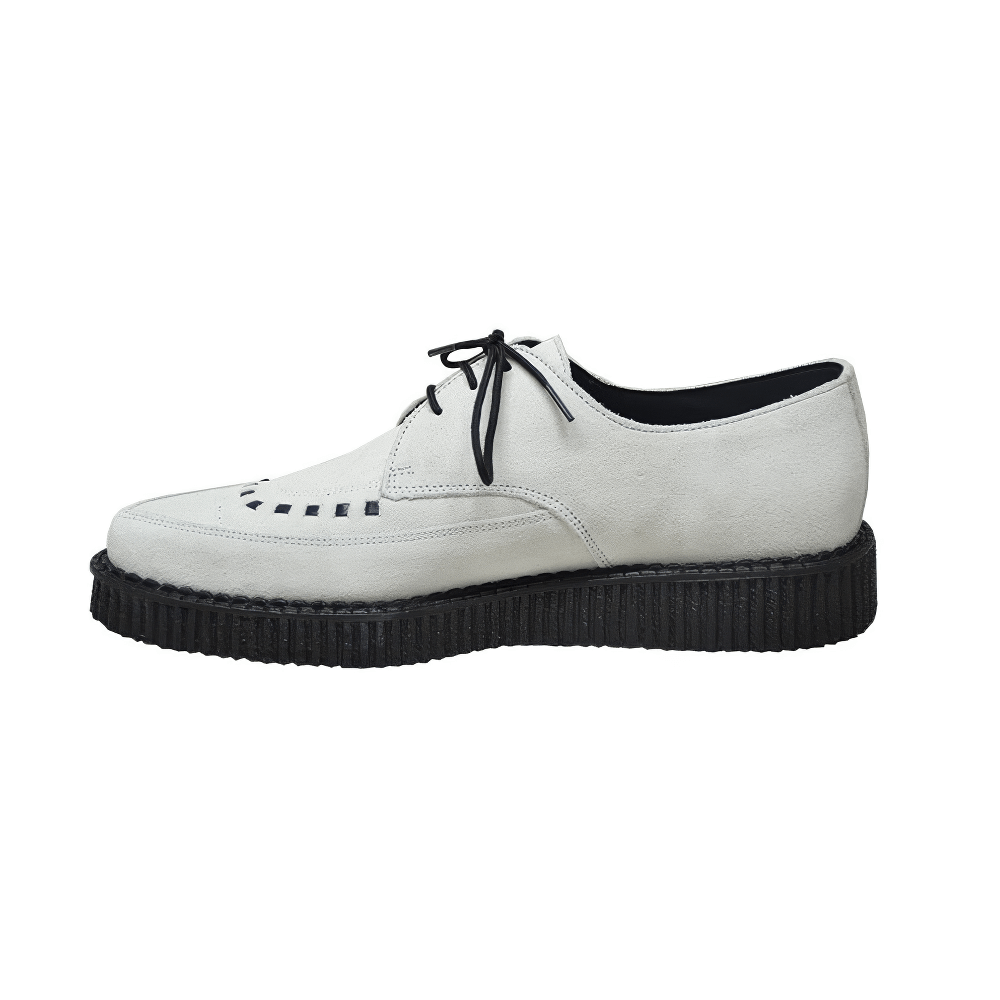 Unisex Lace-Up Creeper Shoes with Suede Pointed Finish
