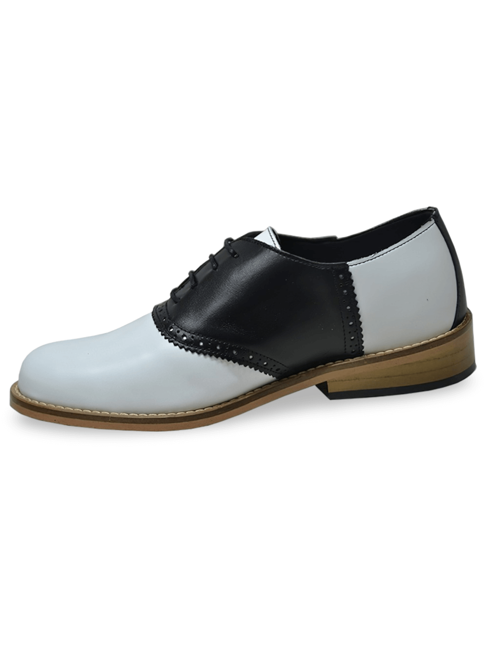 Unisex Lace-Up Flat Bowling Shoes in Grained Leather