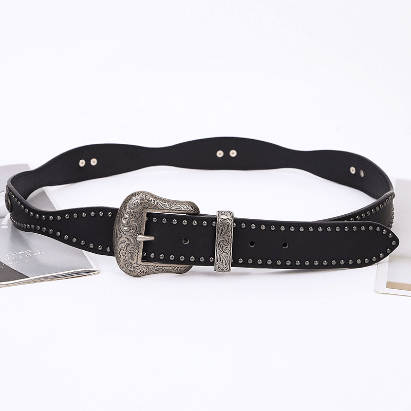 Unisex Pin Buckle Belt for Jeans / Rivets Decor Casual Waistband - HARD'N'HEAVY
