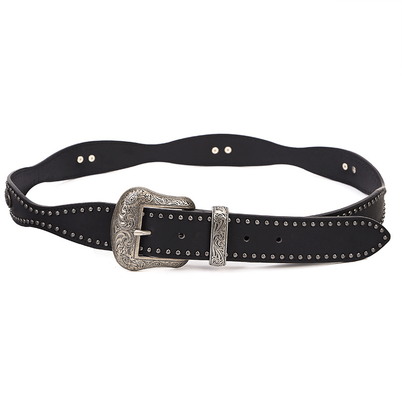 Unisex Pin Buckle Belt for Jeans / Rivets Decor Casual Waistband - HARD'N'HEAVY
