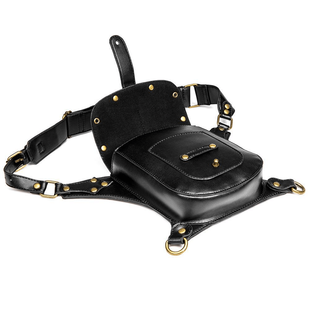 Unisex Punk Belt Bag with Rivets / Steampunk Crossbody Mini Bag - HARD'N'HEAVY