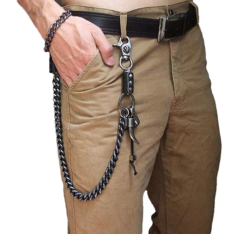 Unisex Punk Chain For Pants / Stainless Steel Jewelry / Cool Vintage Silver Chain - HARD'N'HEAVY