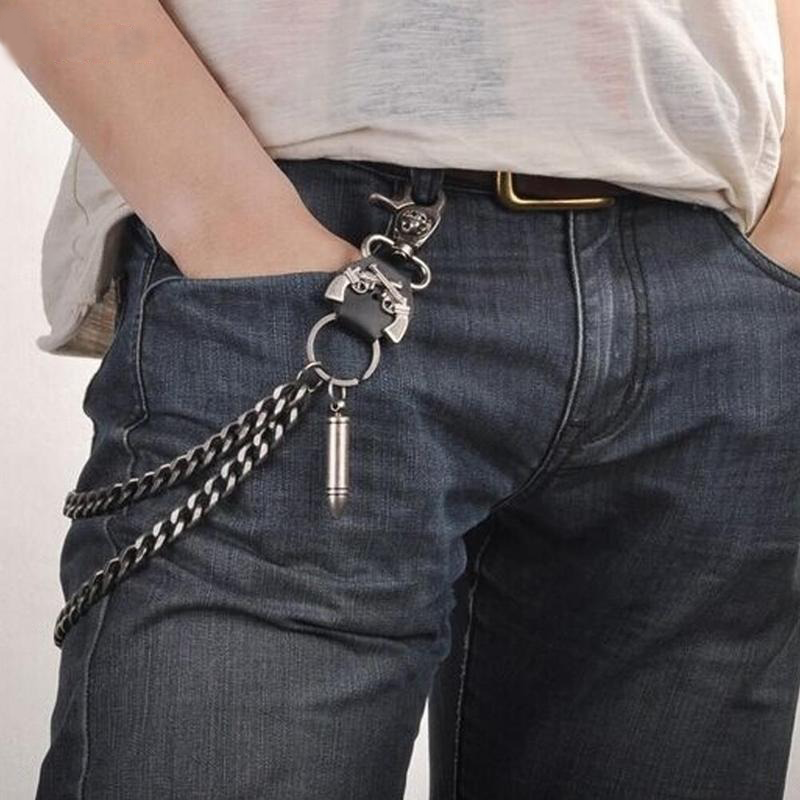 Unisex Punk Chain For Pants / Stainless Steel Jewelry / Cool Vintage Silver Chain - HARD'N'HEAVY